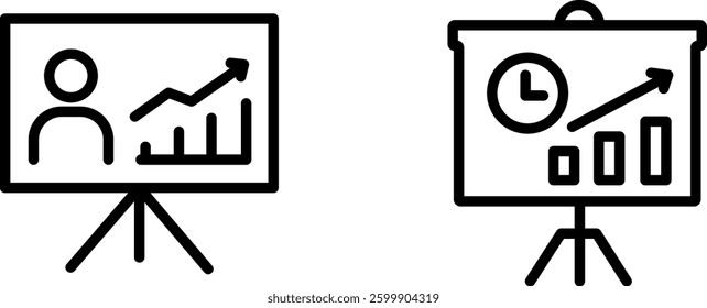 "Modern Presentation Icon Representing Business Reports and Visual Communication"