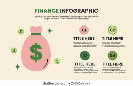 Modern Presentation Infographic for Investment, Finance, Saving, Business Design template can be used for infographics, numbered banners, presentation, deck, graphic or website layout vector.