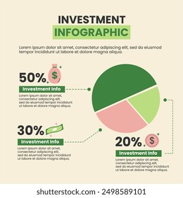 Modern Presentation Infographic for Investment, Finance, Saving, Business Design template can be used for infographics, numbered banners, presentation, deck, graphic or website layout vector.