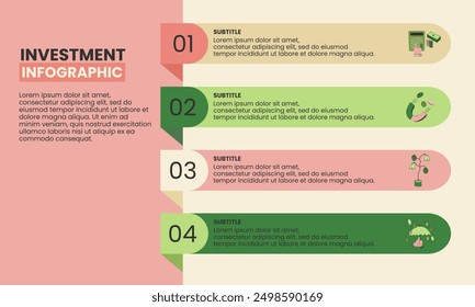 Modern Presentation Infographic for Investment, Finance, Saving, Business Design template can be used for infographics, numbered banners, presentation, deck, graphic or website layout vector.