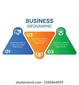 Modern presentation infographic list of 3 step business template creative design with icons