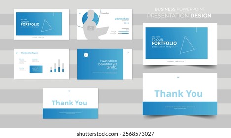 Modern Presentation Layout with Blue Elements. company power point presentation report Corporate Business power point presentation template power point slide.