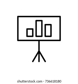 Modern presentation line icon. Premium pictogram isolated on a white background. Vector illustration. Stroke high quality symbol. Presentation icon in modern line style.