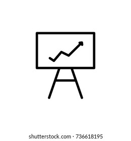 Modern presentation line icon. Premium pictogram isolated on a white background. Vector illustration. Stroke high quality symbol. Presentation icon in modern line style.