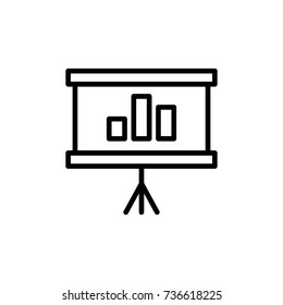 Modern presentation line icon. Premium pictogram isolated on a white background. Vector illustration. Stroke high quality symbol. Presentation icon in modern line style.