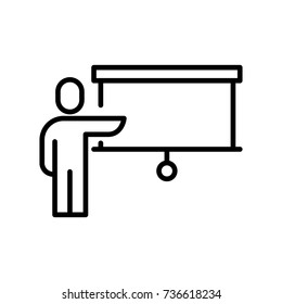 Modern presentation line icon. Premium pictogram isolated on a white background. Vector illustration. Stroke high quality symbol. Presentation icon in modern line style.