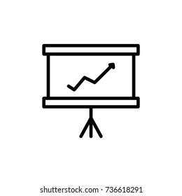Modern presentation line icon. Premium pictogram isolated on a white background. Vector illustration. Stroke high quality symbol. Presentation icon in modern line style.