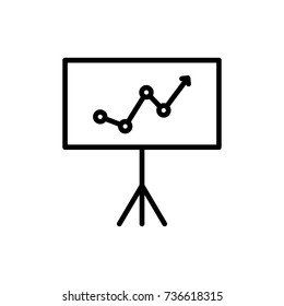 Modern presentation line icon. Premium pictogram isolated on a white background. Vector illustration. Stroke high quality symbol. Presentation icon in modern line style.
