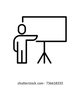 Modern presentation line icon. Premium pictogram isolated on a white background. Vector illustration. Stroke high quality symbol. Presentation icon in modern line style.
