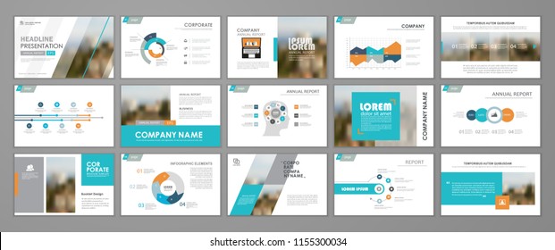 Modern presentation slide templates. Infographic elements template  set for web, print, annual report brochure, business flyer leaflet marketing and advertising template. Vector Illustration