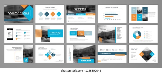 Modern presentation slide templates. Infographic elements template  set for web, print, annual report brochure, business flyer leaflet marketing and advertising template. Vector Illustration