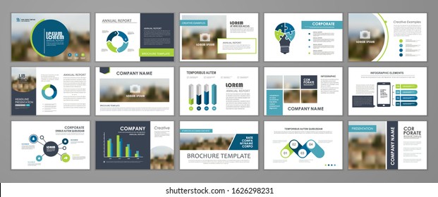 Modern presentation slide templates. Infographic elements template  set for web, print, annual report brochure, business flyer leaflet marketing and advertising template. Vector Illustration