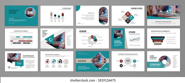 Modern presentation slide templates. Infographic elements template  set for web, print, annual report brochure, business flyer leaflet marketing and advertising template. Vector Illustration