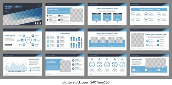 Modern presentation slide templates. Infographic elements template set for web, print, annual report brochure, business flyer leaflet marketing and advertising template. Vector Illustration.