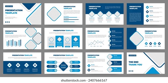 Modern presentation slide templates. Infographic elements template set for web, print, annual report brochure, business flyer leaflet marketing and advertising template. Vector Illustration.