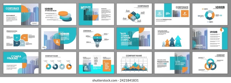 Modern presentation slide templates. Infographic elements template  set for web, print, annual report brochure, business flyer leaflet marketing and advertising template. Vector Illustration