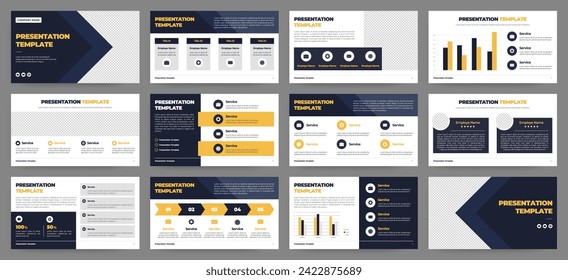 Modern presentation slide templates. Infographic elements template set for web, print, annual report brochure, business flyer leaflet marketing and advertising template. Vector Illustration.