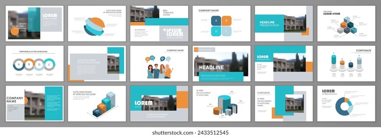 Modern presentation slide templates. Infographic elements template  set for web, print, annual report brochure, business flyer leaflet marketing and advertising template. Vector Illustration