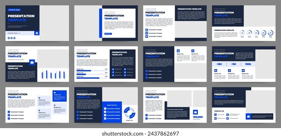 Modern presentation slide templates. Infographic elements template set for web, print, annual report brochure, business flyer leaflet marketing and advertising template. Vector Illustration.