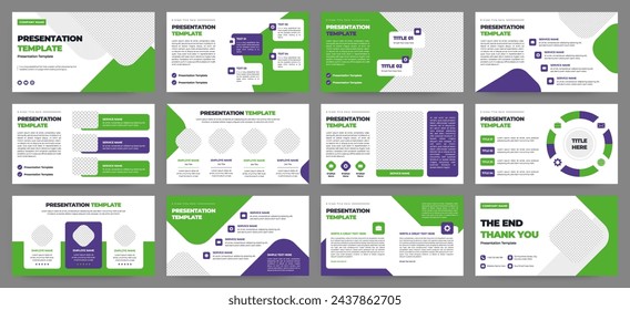 Modern presentation slide templates. Infographic elements template set for web, print, annual report brochure, business flyer leaflet marketing and advertising template. Vector Illustration.