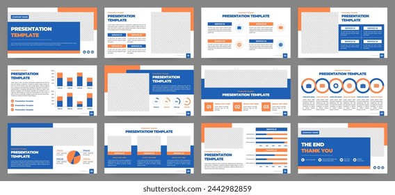 Moderne Präsentationsfolienvorlagen. Vorlage für Infografik-Elemente für Web-, Print-, Geschäftsbericht-Broschüre, Business Flyer-Broschüre Marketing- und Werbevorlage. In: Vector Illustration.