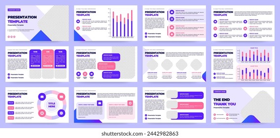 Modern presentation slide templates. Infographic elements template set for web, print, annual report brochure, business flyer leaflet marketing and advertising template. Vector Illustration.