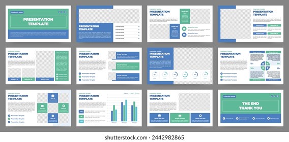 Moderne Präsentationsfolienvorlagen. Vorlage für Infografik-Elemente für Web-, Print-, Geschäftsbericht-Broschüre, Business Flyer-Broschüre Marketing- und Werbevorlage. In: Vector Illustration.