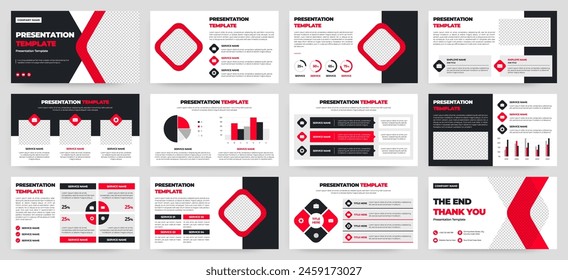 Modern presentation slide templates. Infographic elements template set for web, print, annual report brochure, business flyer leaflet marketing and advertising template. Vector Illustration.