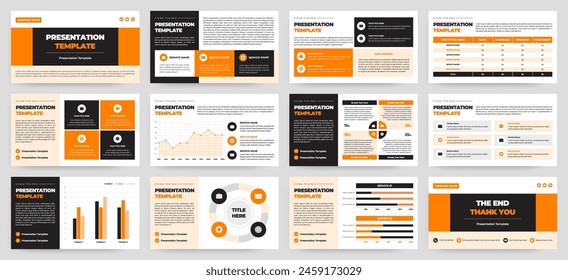 Modern presentation slide templates. Infographic elements template set for web, print, annual report brochure, business flyer leaflet marketing and advertising template. Vector Illustration.