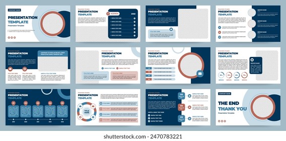 Modern presentation slide templates. Infographic elements template set for web, print, annual report brochure, business flyer leaflet marketing and advertising template. Vector Illustration.