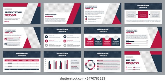 Modern presentation slide templates. Infographic elements template set for web, print, annual report brochure, business flyer leaflet marketing and advertising template. Vector Illustration.