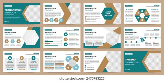 Modern presentation slide templates. Infographic elements template set for web, print, annual report brochure, business flyer leaflet marketing and advertising template. Vector Illustration.