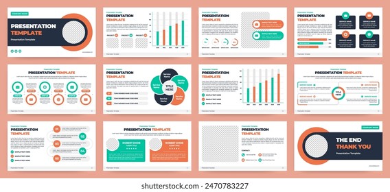 Modern presentation slide templates. Infographic elements template set for web, print, annual report brochure, business flyer leaflet marketing and advertising template. Vector Illustration.