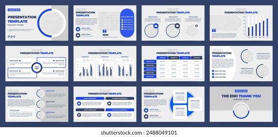 Modern presentation slide templates. Infographic elements template set for web, print, annual report brochure, business flyer leaflet marketing and advertising template. Vector Illustration.