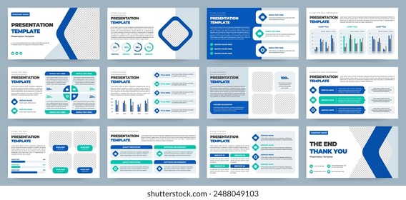 Moderne Präsentationsfolien-Vorlagen. Infografik-Elemente Vorlage-Set für Web, Print, Geschäftsbericht Broschüre, Business Flyer Prospekt Marketing und Werbung Vorlage. Vektorillustration.