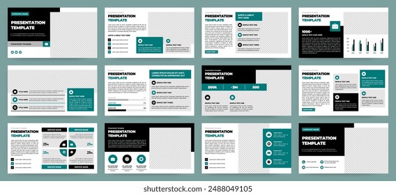 Modern presentation slide templates. Infographic elements template set for web, print, annual report brochure, business flyer leaflet marketing and advertising template. Vector Illustration.