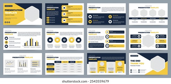 Modern presentation slide templates. Infographic elements template set for web, print, annual report brochure, business flyer leaflet marketing and advertising template. Vector Illustration.