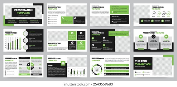 Modernas Plantillas de diapositivas de presentación. Conjunto de Plantillas de elementos infográficos para Web, impresión, folleto de informe anual, folleto de negocios, marketing de folletos y Plantilla publicitaria. Ilustración vectorial.