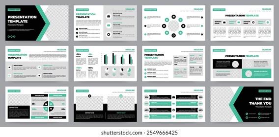 Modern presentation slide templates. Infographic elements template set for web, print, annual report brochure, business flyer leaflet marketing and advertising template. Vector Illustration.