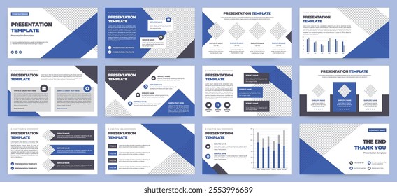 Modern presentation slide templates. Infographic elements template set for web, print, annual report brochure, business flyer leaflet marketing and advertising template. Vector Illustration.