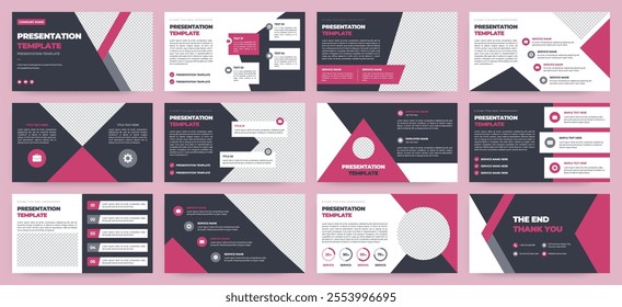 Modern presentation slide templates. Infographic elements template set for web, print, annual report brochure, business flyer leaflet marketing and advertising template. Vector Illustration.