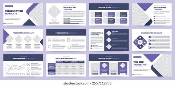 Modern presentation slide templates. Infographic elements template set for web, print, annual report brochure, business flyer leaflet marketing and advertising template. Vector Illustration.