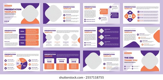 Modern presentation slide templates. Infographic elements template set for web, print, annual report brochure, business flyer leaflet marketing and advertising template. Vector Illustration.