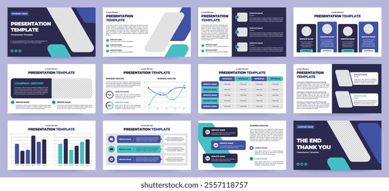 Modern presentation slide templates. Infographic elements template set for web, print, annual report brochure, business flyer leaflet marketing and advertising template. Vector Illustration.