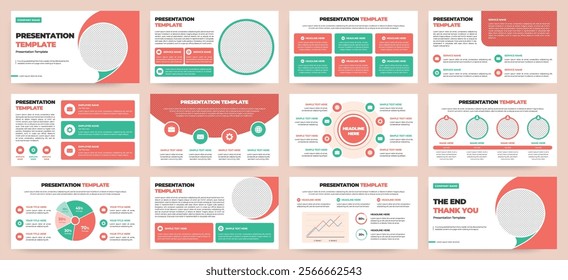 Modern presentation slide templates. Infographic elements template set for web, print, annual report brochure, business flyer leaflet marketing and advertising template. Vector Illustration.