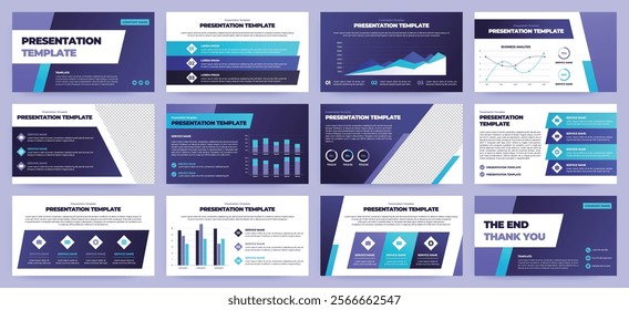 Modern presentation slide templates. Infographic elements template set for web, print, annual report brochure, business flyer leaflet marketing and advertising template. Vector Illustration.