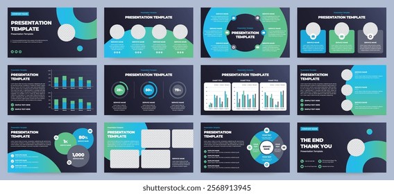 Modern presentation slide templates. Infographic elements template set for web, print, annual report brochure, business flyer leaflet marketing and advertising template. Vector Illustration.