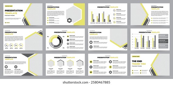 Modern presentation slide templates. Infographic elements template set for web, print, annual report brochure, business flyer leaflet marketing and advertising template. Vector Illustration.