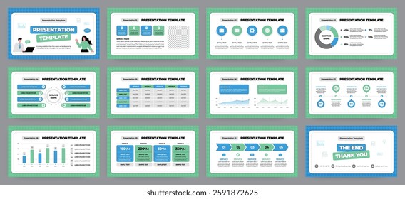 Modern presentation slide templates. Infographic elements template set for web, print, annual report brochure, business flyer leaflet marketing and advertising template. Vector Illustration