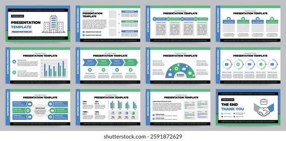 Modern presentation slide templates. Infographic elements template set for web, print, annual report brochure, business flyer leaflet marketing and advertising template. Vector Illustration